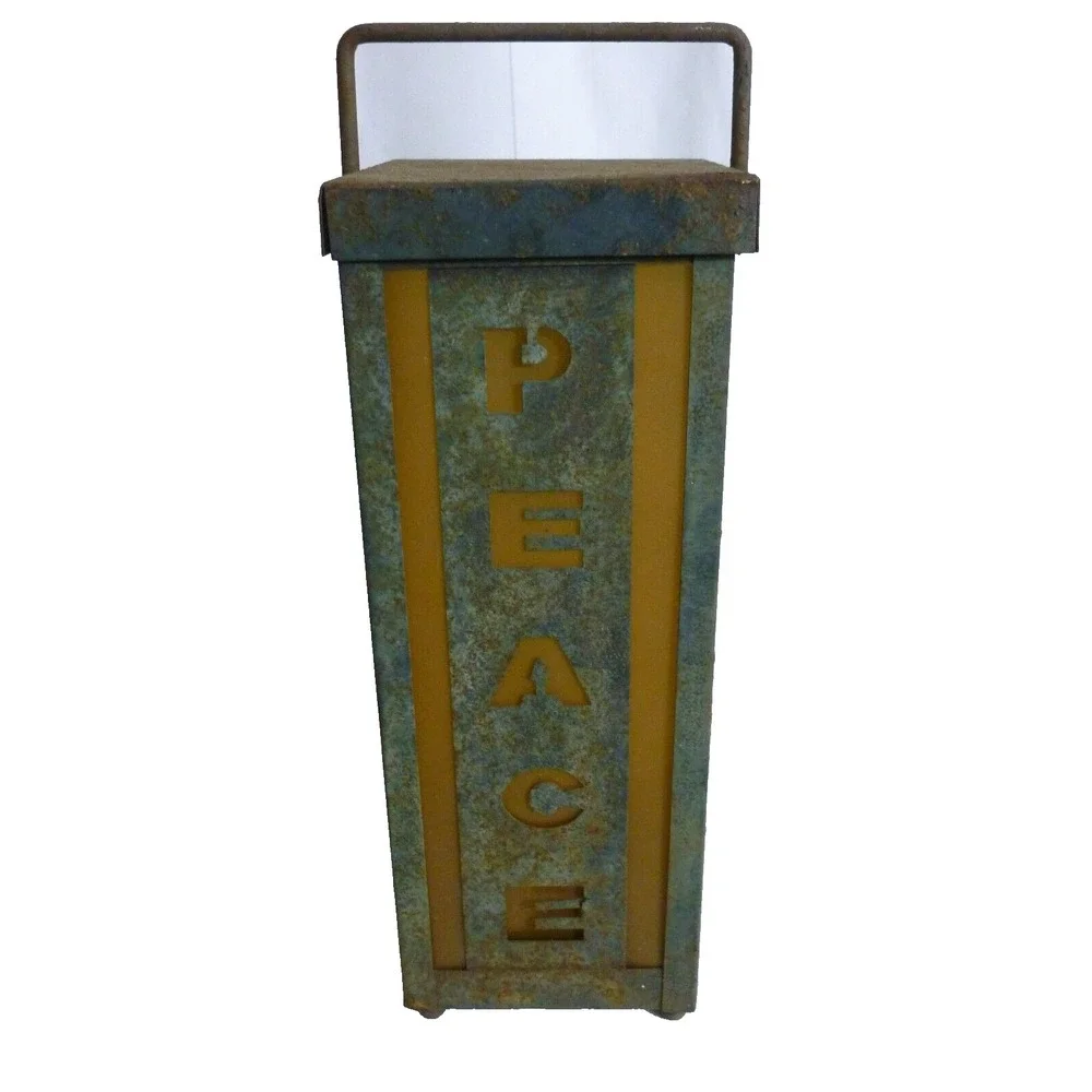 Peace Garden Table Patio Lantern - Outdoor/Indoor Patio Décor Broken L.E.D Light